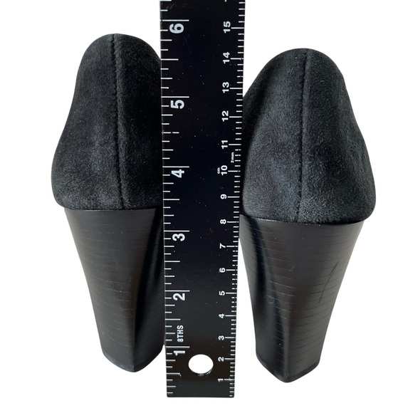 Liz Claiborne Chloe Black Suede Round Toe Stacked Heel Pumps – Size 8 M - Picture 12 of 13